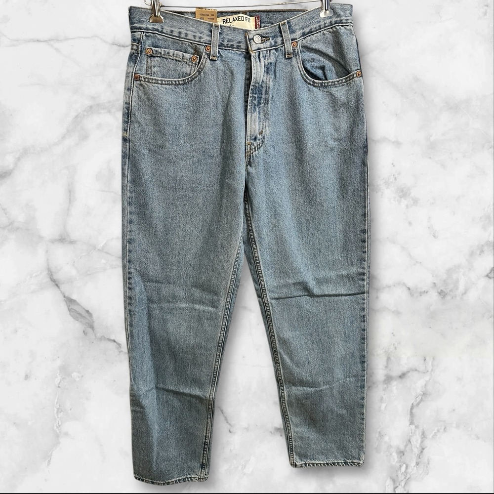 Levis Jeans Mens 34x34 (Fits 36x33) Blue 550 Relaxed‎ Fit Tapered Denim Work NEW